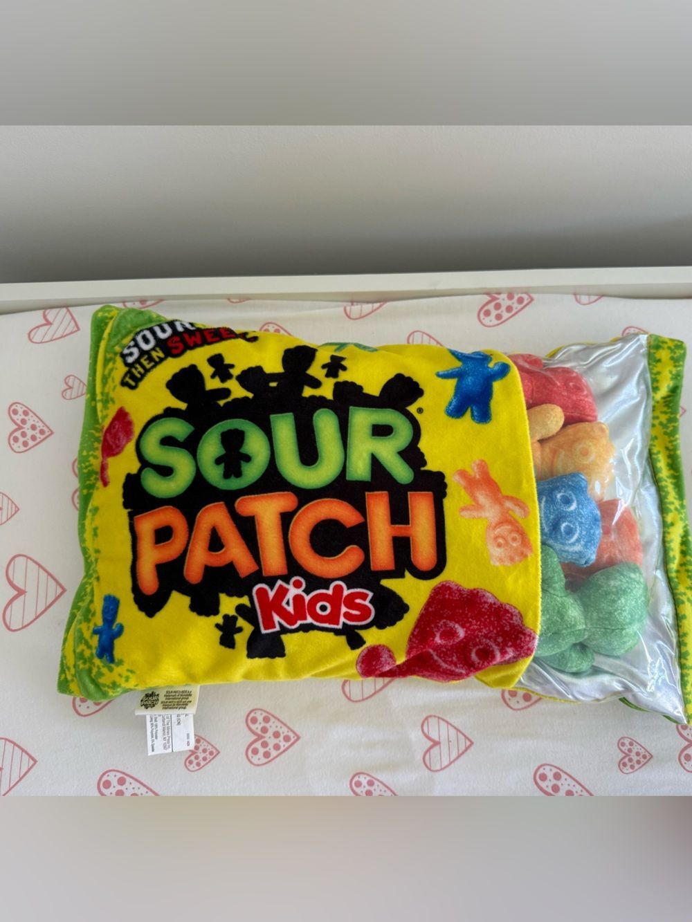 Sour Patch Kids Pillow with 5 Sour Patch Kids Inside